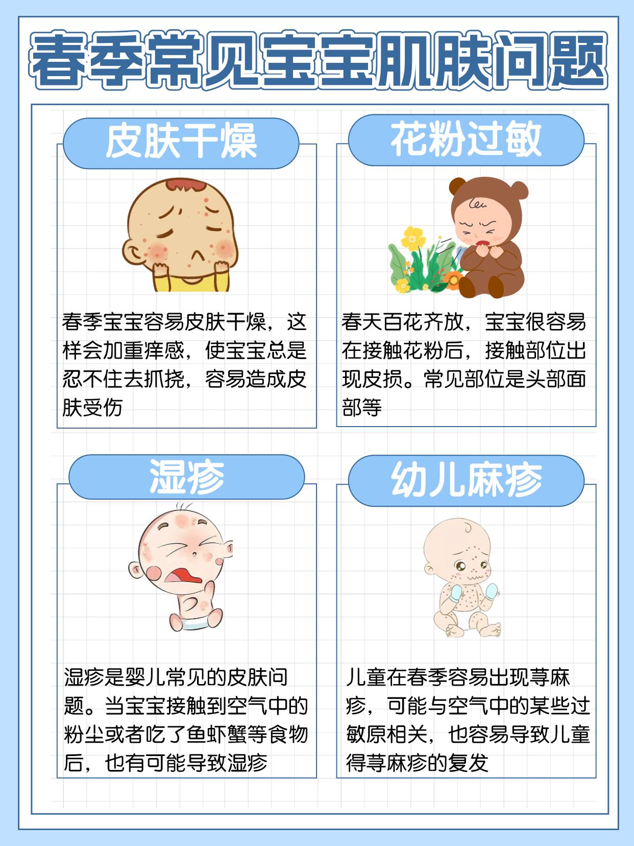 纯干货|春季常见宝宝肌肤问题以及护理办法 第 1 张参考图